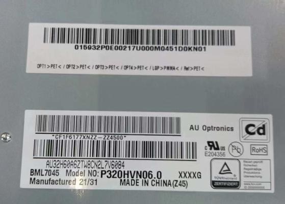 kopen AUO 32INCH Digital Signage LCD Panel P320HVN06.0 1920*1080Pixels 69PPI 4000 1 Contrastverhouding 51P LCM online manufacture