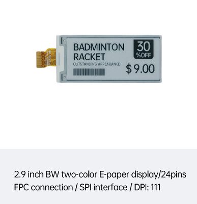 Goede prijs. 2.9 inch zwart-wit E-ink display met SPI interface voor Smart ESL en Retail online