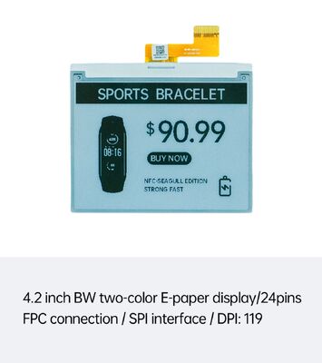 Goede prijs. 4,2 inch zwart-wit E Ink-display met SPI-interface voor Smart ESL en smartcards online